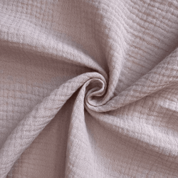 Ткань Муслин Жатый, цвет Пыльно-Розовый (на отрез)  в Красногорске