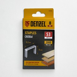 Denzel Скобы, 8 мм, для мебельного степлера, тип 53, 2000 шт.  в Красногорске