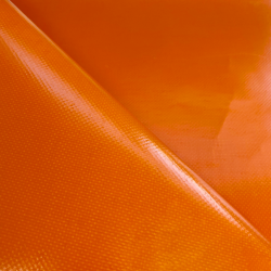 Ткань ПВХ 450 гр/м2, Оранжевый (Ширина 160см), на отрез  в Красногорске