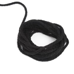 Шнур для одежды тип 2, цвет Чёрный (плетено-вязаный/полиэфир)  в Красногорске